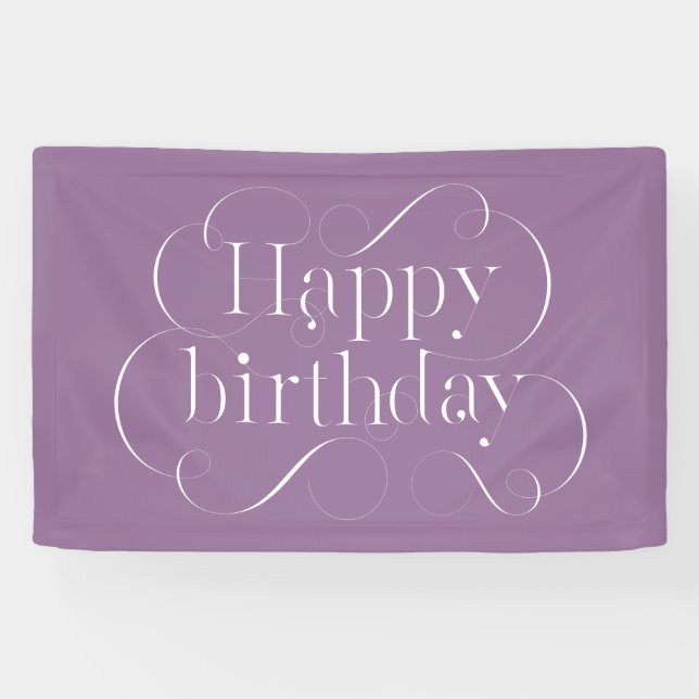 Flourished Happy Birthday design Banner (Horizontal)