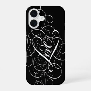 Flourished Love Calligraphy Lettering Secret Heart iPhone 16 Case