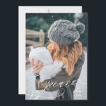 Flourished Peace Overlay Holiday Card<br><div class="desc">This card was designed as a holiday wish for peace in a simple,  elegant overlay to showcase a beautiful family photo.  The backer can also be customised to show an additional family photo with a custom colour background in place of the stripe default.</div>