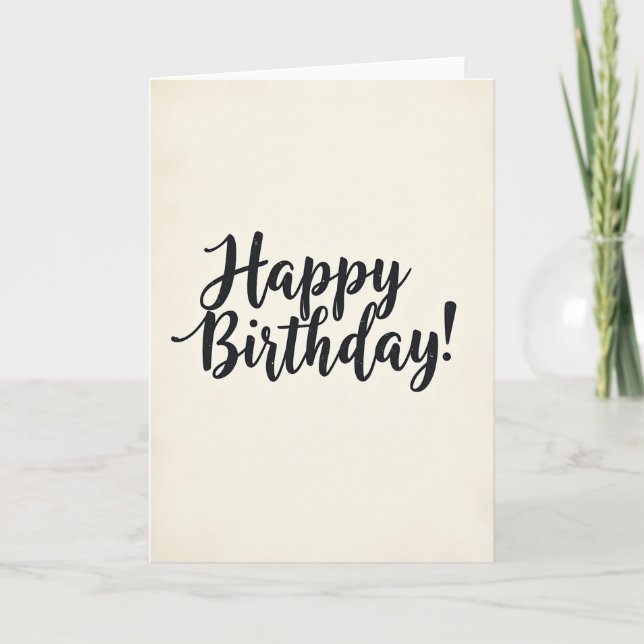 Flourished Script Birthday Card (Front)