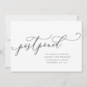 Flourished Script Postponed Change the Date Announcement