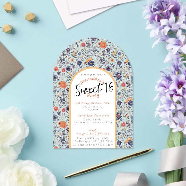 Flourished sweet sixteen invitation transparent (Insitu (Wedding))