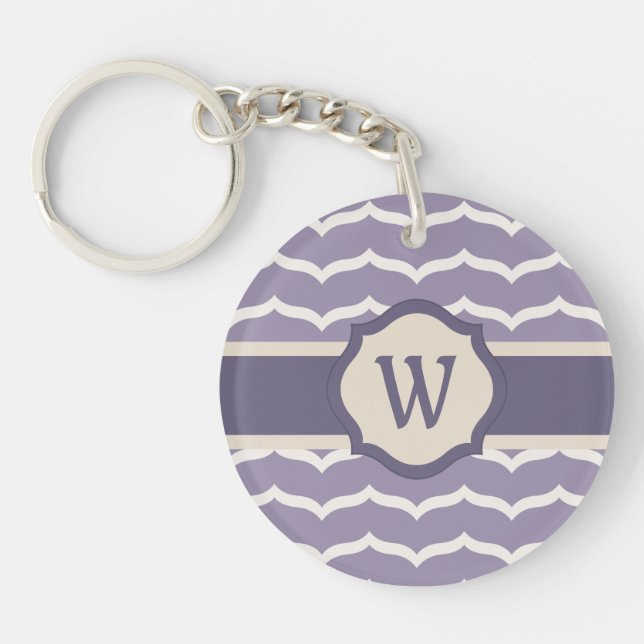 Flourished Zigzag Acrylic Keychain (Front)