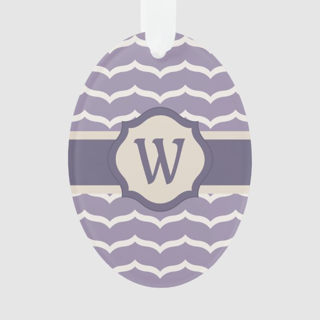 Flourished Zigzag Acrylic Ornament (Front)