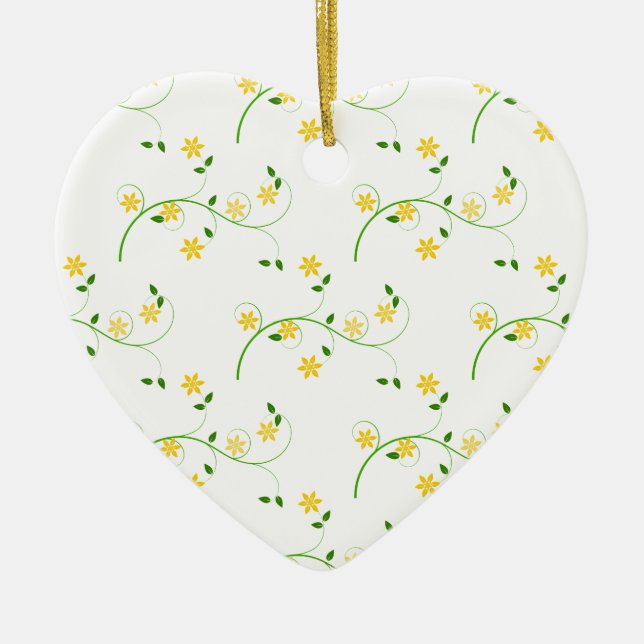 Flourishes and Flowers Ceramic Ornament (Front)