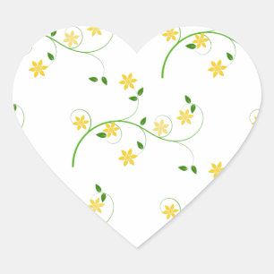 Flourishes and Flowers Heart Sticker