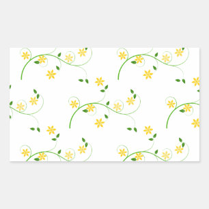 Flourishes and Flowers Rectangular Sticker