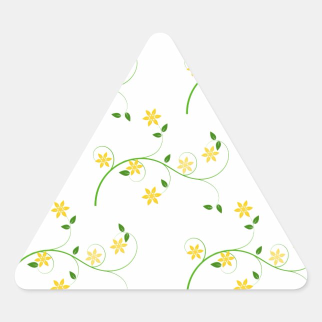 Flourishes and Flowers Triangle Sticker (Front)
