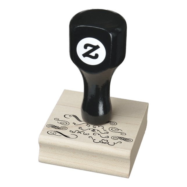 flourishes scroll border frame rubber stamp (Stamp)