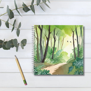 Flourishing Green Forest Nature Watercolor Notebook