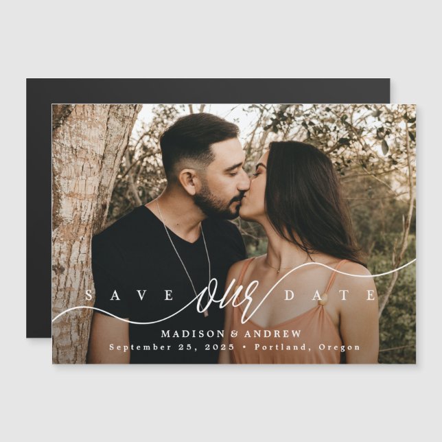Flourishing Love Photo Save the Date Magnetic Invitation (Front/Back)