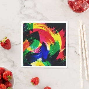 Flow Abstract Light Wave Fine Art Napkin