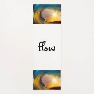 Flow, Colourful tropical wave at sunset Yoga Mat