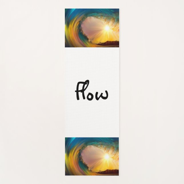 Flow, Colourful tropical wave at sunset Yoga Mat (Front)