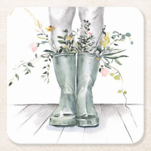 Flow & Grow II Square Paper Coaster