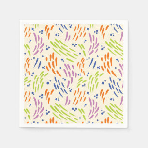 Flow in Blue, Orange, Purple, Green, and Cream Napkin