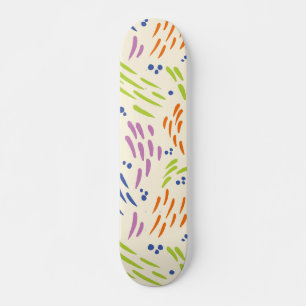 Flow in Blue, Orange, Purple, Green, and Cream Skateboard