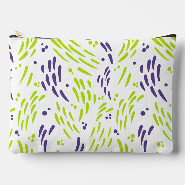 Flow in Lime Green and Purple Accessory Pouch (Front)
