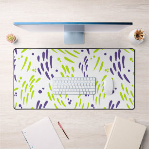 Flow in Lime Green and Purple Desk Mat