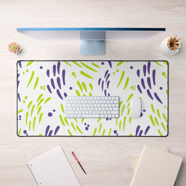 Flow in Lime Green and Purple Desk Mat (Office 1)