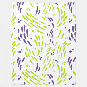 Flow in Lime Green and Purple Fleece Blanket