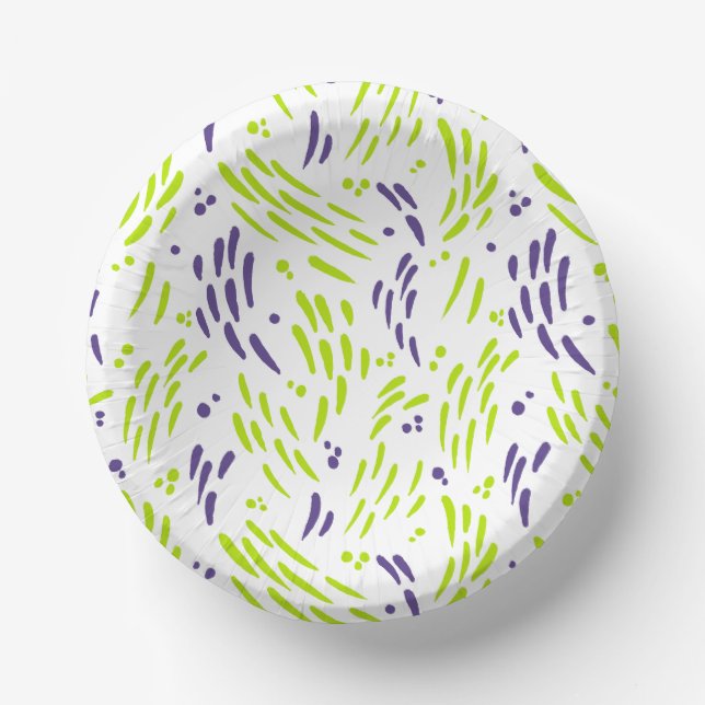 Flow in Lime Green and Purple Paper Plate (Front)