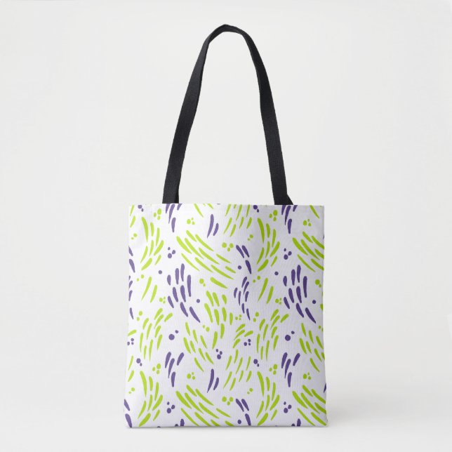 Flow in Lime Green and Purple Tote Bag (Front)