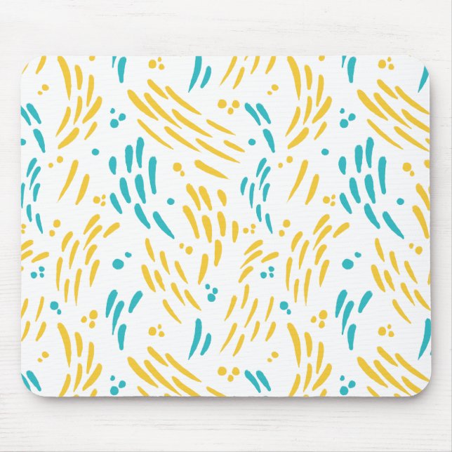 Flow in Turquoise and Yellow Mouse Pad (Front)