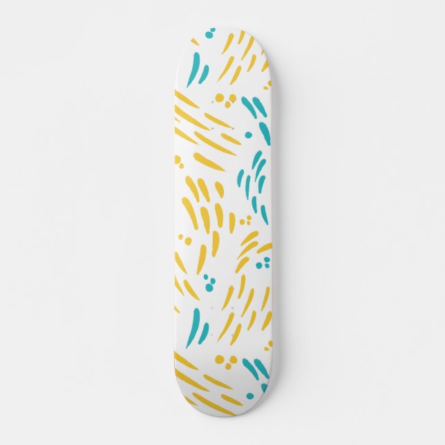 Flow in Turquoise and Yellow Skateboard (Front)