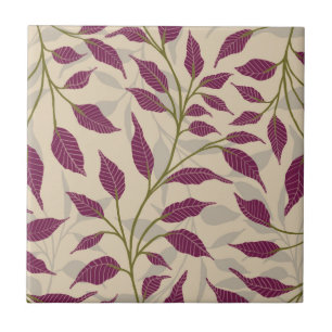 Flow of Dancing Leaves Delicate Green Foliage HD Ceramic Tile