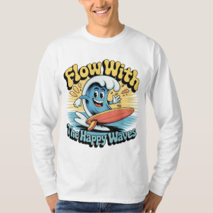 Flow With The Happy Waves Surf Style Men’s Tee
