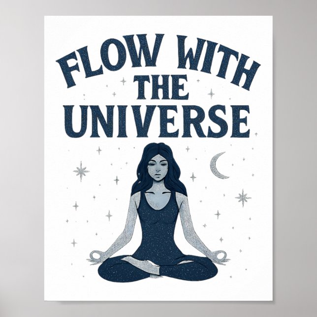 Flow With The Universe Yoga Affirmation Print  (Front)