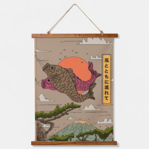 Flow with the Wind Koinobori Hanging Tapestry