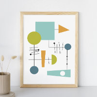 Flowchart Geometric Shapes Mid Century Art