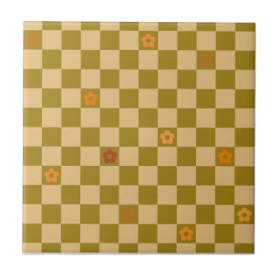 Flowe Checkered Pattern - No. 02 Ceramic Tile
