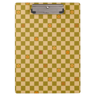 Flowe Checkered Pattern - No. 02 Clipboard