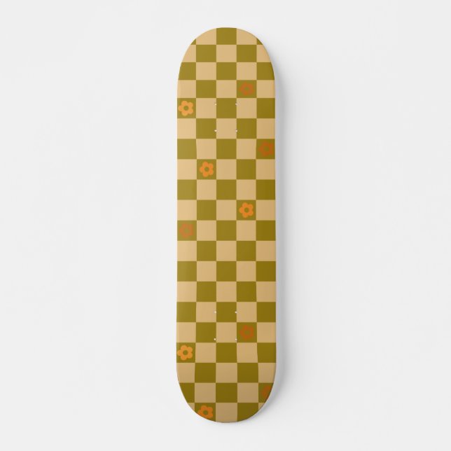Flowe Checkered Pattern - No. 02 Skateboard (Front)