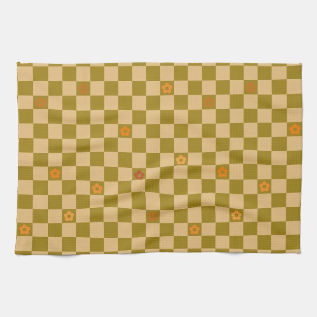 Flowe Checkered Pattern - No. 02 Tea Towel (Horizontal)