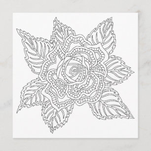 Flower 020617 Adult Colouring Rose Encouragement Card