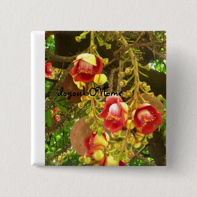 flower 15 cm square badge (Front)