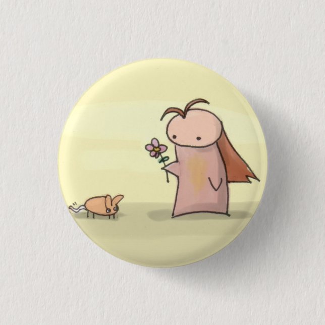 flower 3 cm round badge (Front)