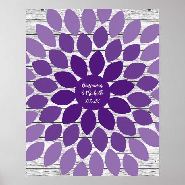 Flower - 50 Signature Guest Book Alternative Print (Front)