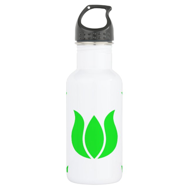 Flower 5 Pattern Green 532 Ml Water Bottle (Front)