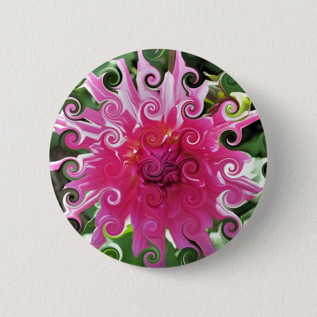 FLOWER 6 CM ROUND BADGE (Front)