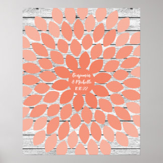 Flower - 75 Signature Guest Book Alternative Print