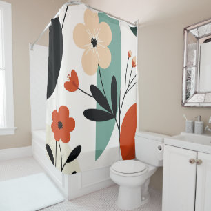 Flower abstract pattern shower curtain