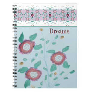 Flower accented with pattern designer notebook