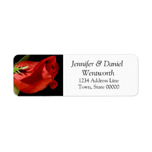 Flower Address Labels Red Rose