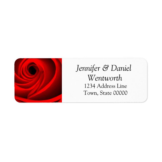 Flower Address Labels Red Rose (Front)