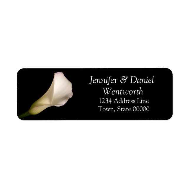 Flower Address Labels White Calla Lily (Front)